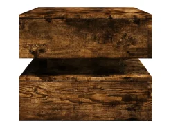 Mesa De Centro*vidaxl Mesa de centro com luzes LED 90x50x40 cm carvalho fumado Natural claro