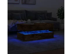 Mesa De Centro*vidaxl Mesa de centro com luzes LED 90x50x40 cm carvalho fumado Natural claro