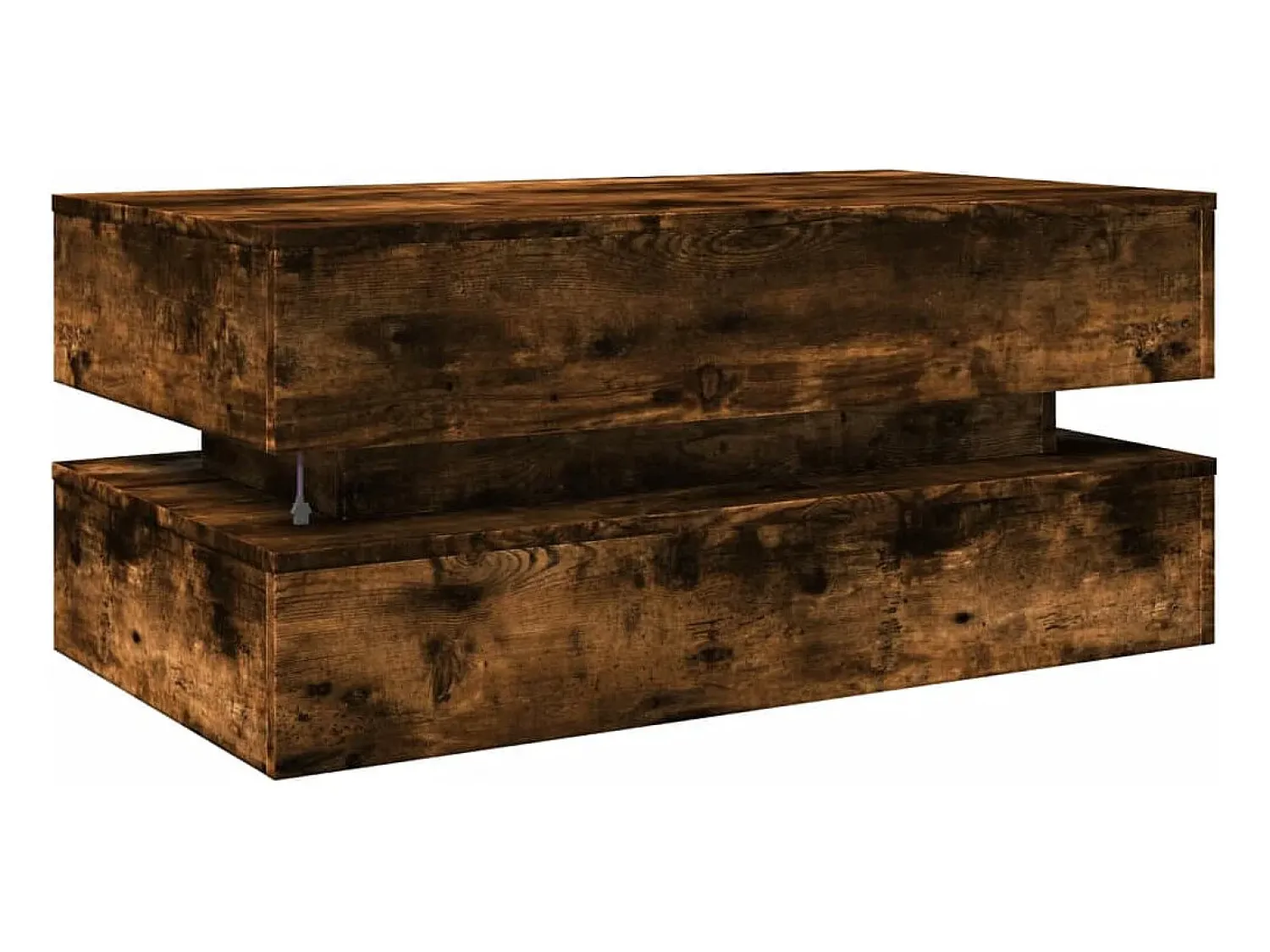 Mesa De Centro*vidaxl Mesa de centro com luzes LED 90x50x40 cm carvalho fumado Natural claro