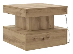 Mesa De Centro*vidaxl Mesa de centro com luzes LED 50x50x40 cm carvalho artisiano Castanho