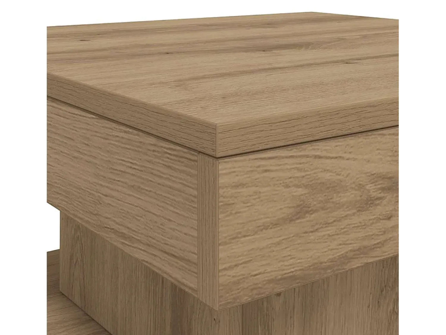 Mesa De Centro*vidaxl Mesa de centro com luzes LED 50x50x40 cm carvalho artisiano Castanho