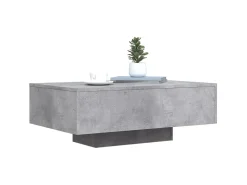 Mesa de centro com luzes LED 85x55x31 cm cimento PT473849^ Mesa De Centro