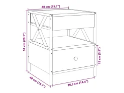 vidaxl Mesa de centro com luzes LED Infinity 40x40x51 cm^ Mesa De Centro