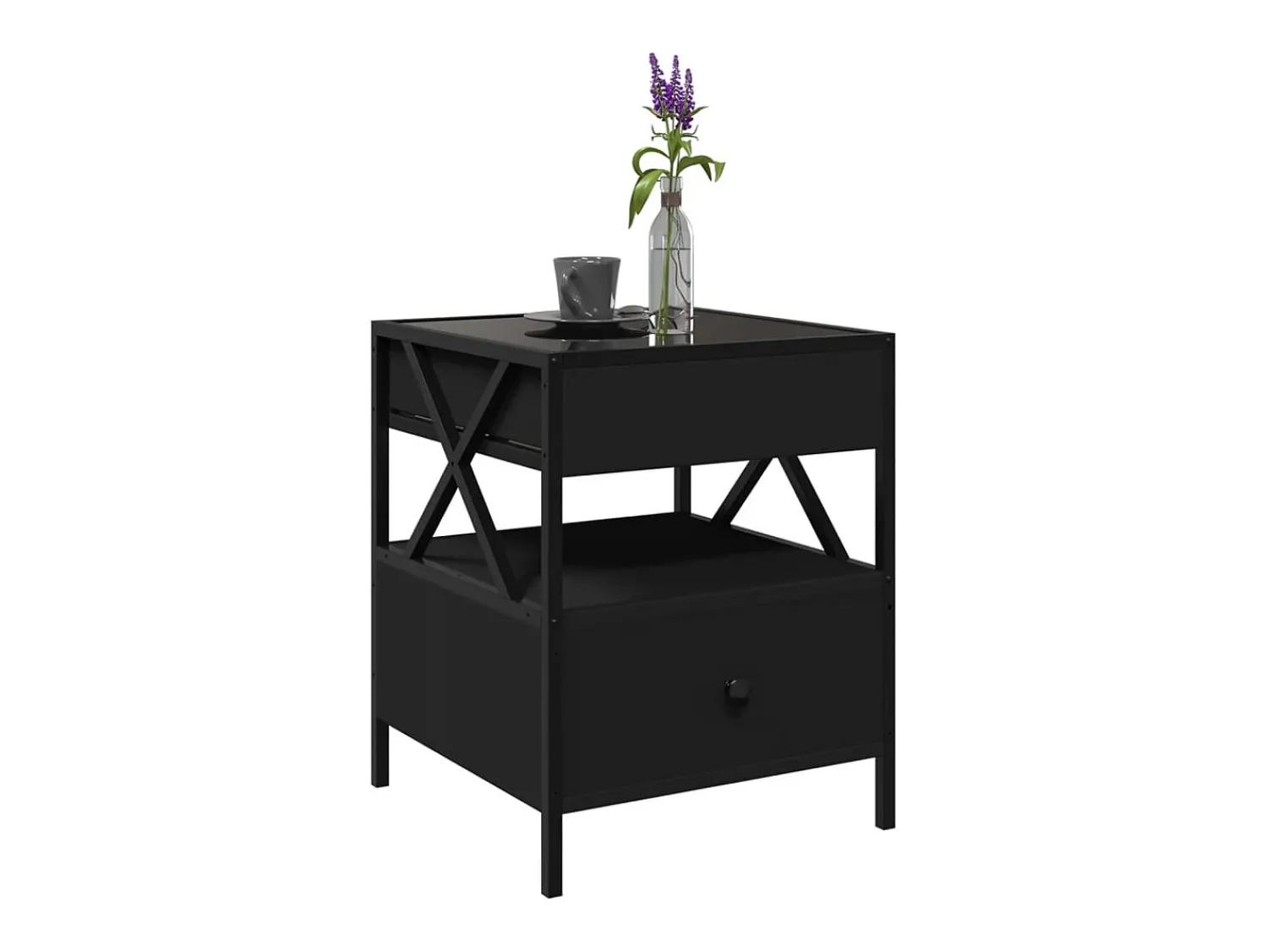 vidaxl Mesa de centro com luzes LED Infinity 40x40x51 cm^ Mesa De Centro