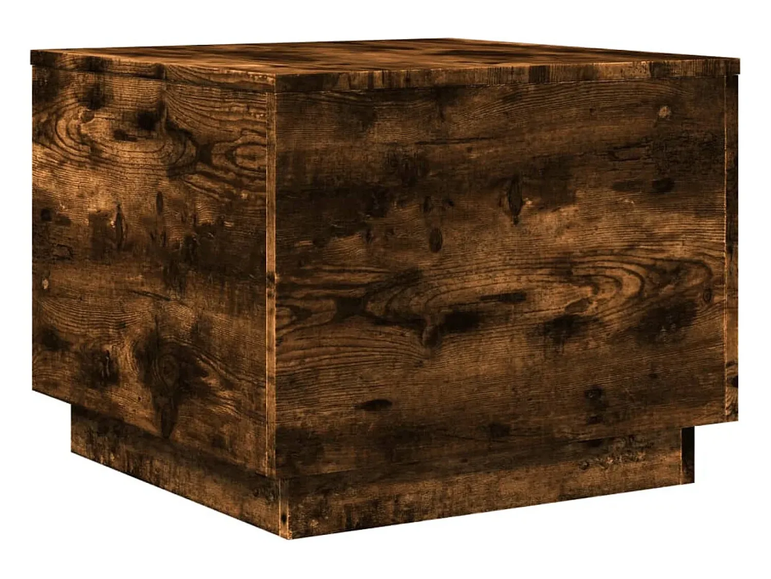 Mesa De Centro| Mesa de centro com luzes LED 50x50x40 cm carvalho fumado PT694785 Castanho