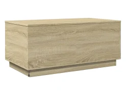 Online vidaxl Mesa de centro com luzes LED 90x50x40 cm carvalho sonoma Natural claro