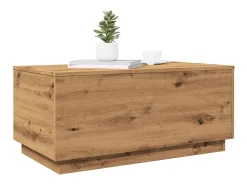 Mesa De Centro*vidaxl Mesa de centro com luzes LED 90x50x40 cm carvalho artisiano Natural claro