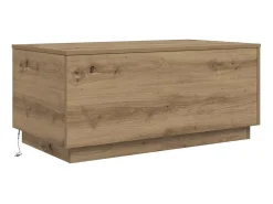 Mesa De Centro*vidaxl Mesa de centro com luzes LED 90x50x40 cm carvalho artisiano Natural claro