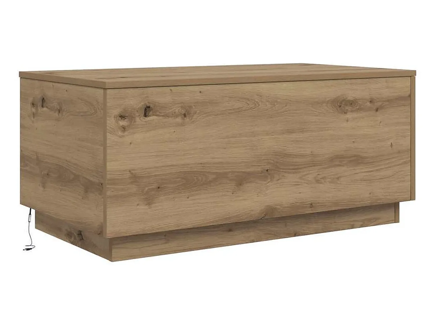 Mesa De Centro*vidaxl Mesa de centro com luzes LED 90x50x40 cm carvalho artisiano Natural claro