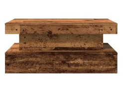 Best vidaxl Mesa de centro com luzes LED 90x50x40 cm madeira velha Castanho
