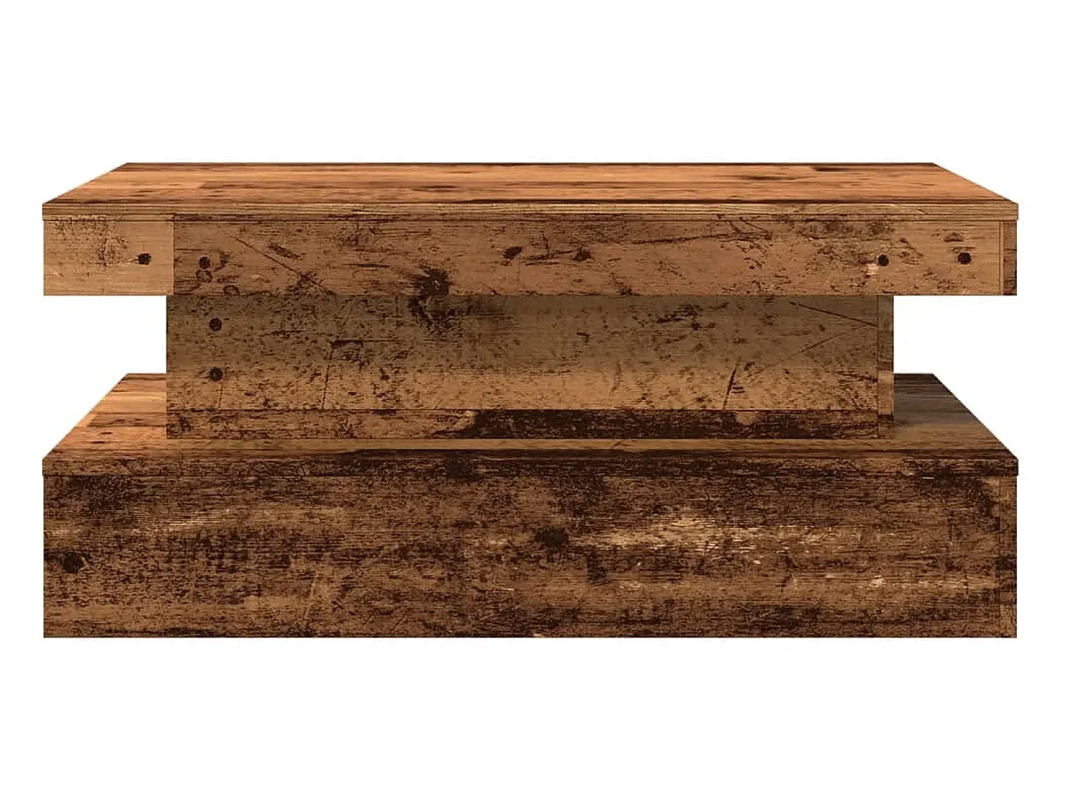 Best vidaxl Mesa de centro com luzes LED 90x50x40 cm madeira velha Castanho