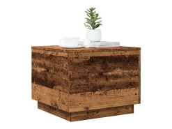 Mesa De Centro|vidaxl Mesa de centro com luzes LED 50x50x40 cm madeira velha Natural claro