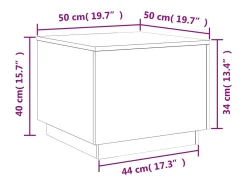 vidaxl Mesa de centro com luzes LED 50x50x40 cm^ Mesa De Centro