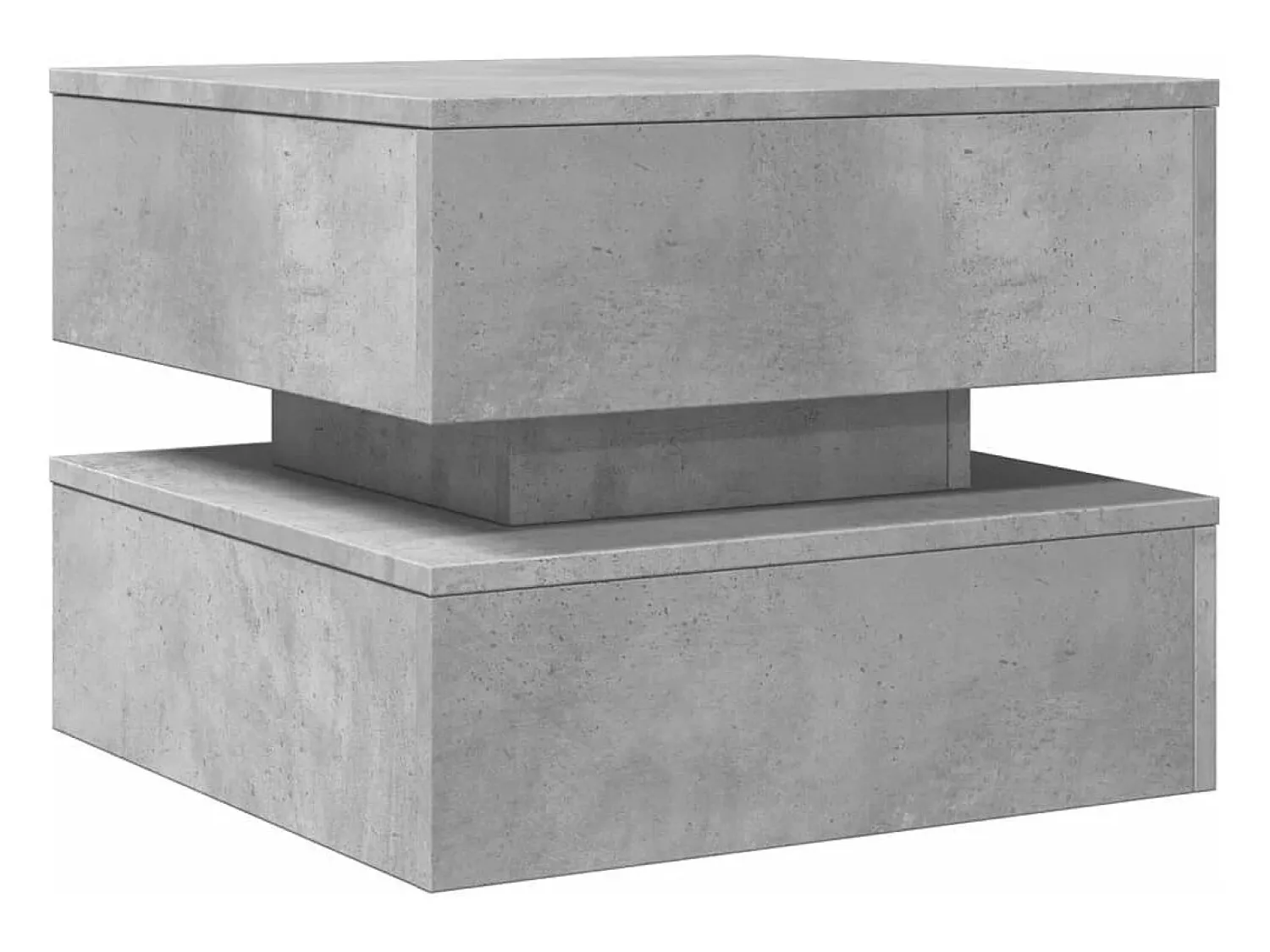 Mesa de centro com luzes LED 50x50x40 cm cimento PT379194^ Mesa De Centro