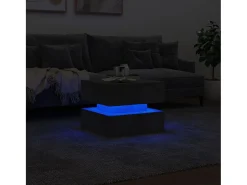 Mesa de centro com luzes LED 50x50x40 cm cimento PT379194^ Mesa De Centro