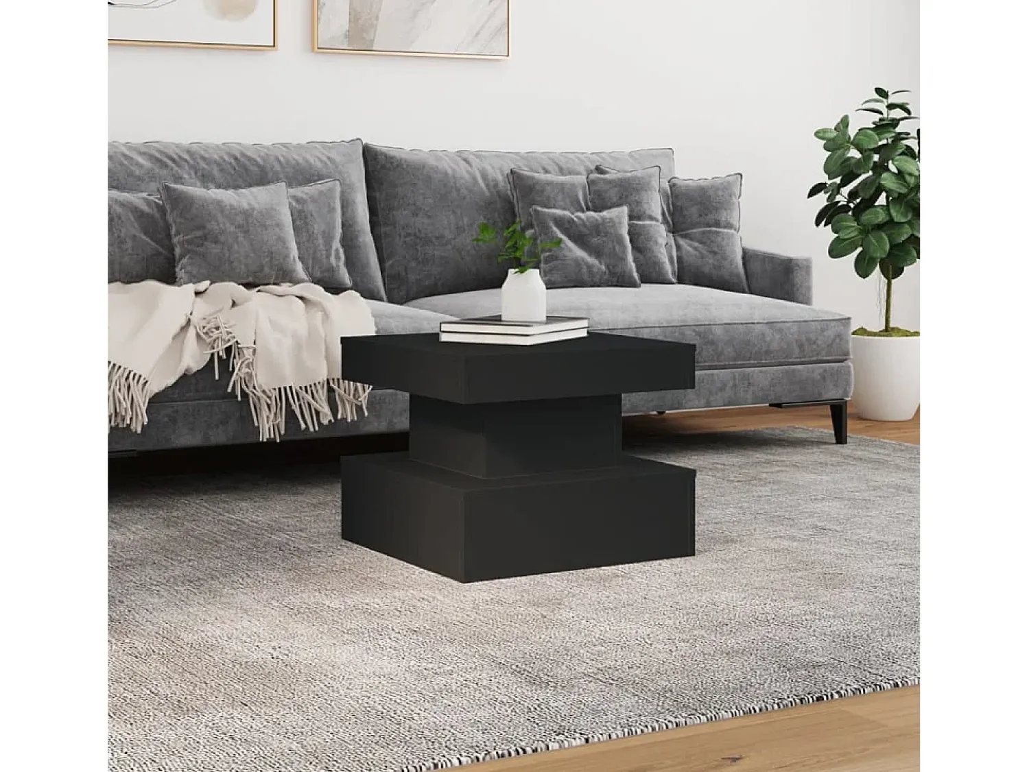 Mesa de centro com luzes LED 50x50x40 cm PT989959^ Mesa De Centro