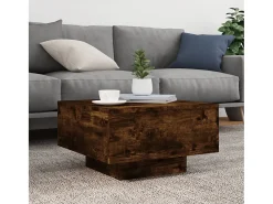 Best Mesa de centro com luzes LED 55x55x31 cm carvalho fumado PT337279 Castanho