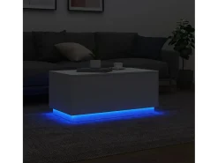 Mesa De Centro| Mesa de centro com luzes LED 90x50x40 cm PT665209 Branco