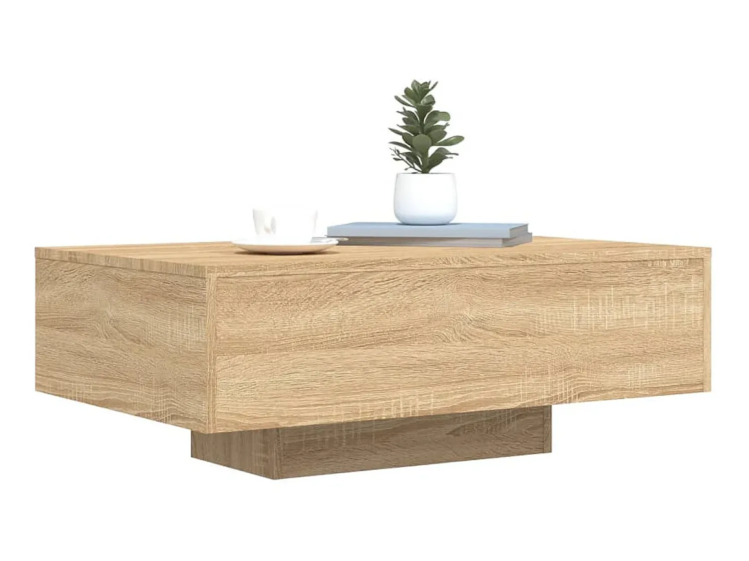 Mesa De Centro* Mesa de centro com luzes LED 85x55x31 cm carvalho sonoma PT461417 Castanho