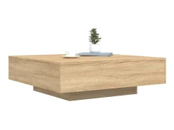 Mesa De Centro| Mesa de centro com luzes LED 100x100x31 cm carvalho sonoma PT773607 Castanho