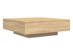 Mesa De Centro| Mesa de centro com luzes LED 100x100x31 cm carvalho sonoma PT773607 Castanho