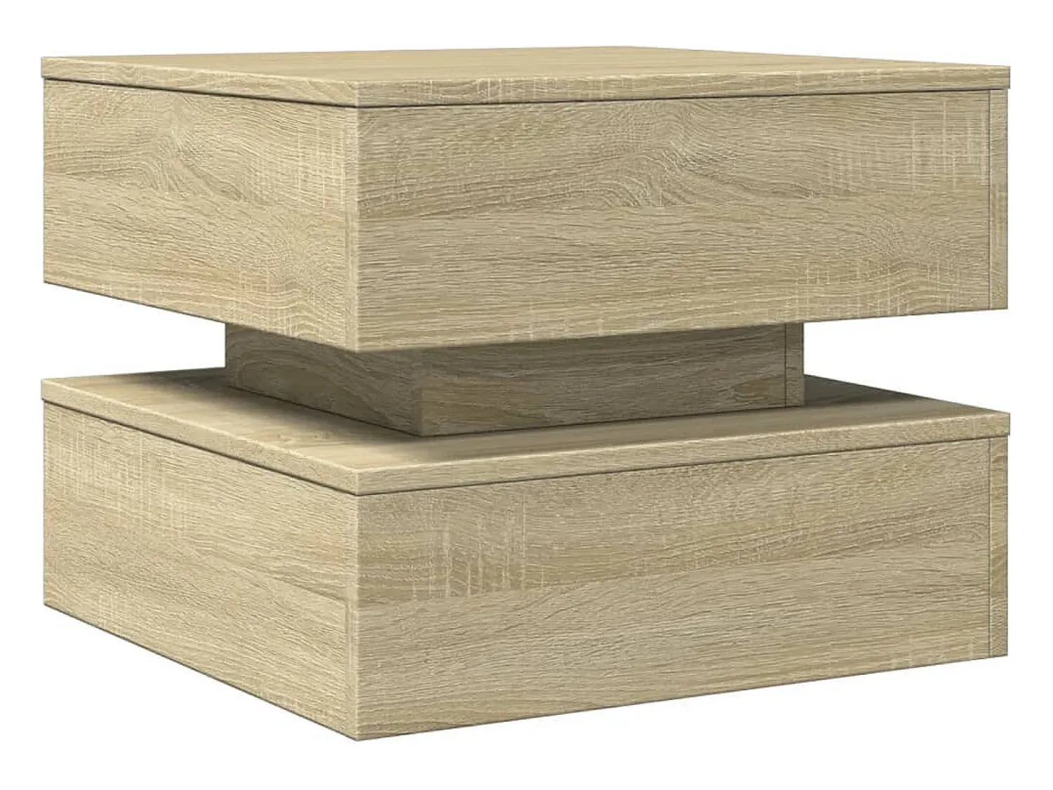 New Mesa de centro com luzes LED 50x50x40 cm carvalho sonoma PT423089 Castanho