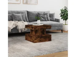vidaxl Mesa de centro com luzes LED 50x50x40 cm carvalho fumado^ Mesa De Centro