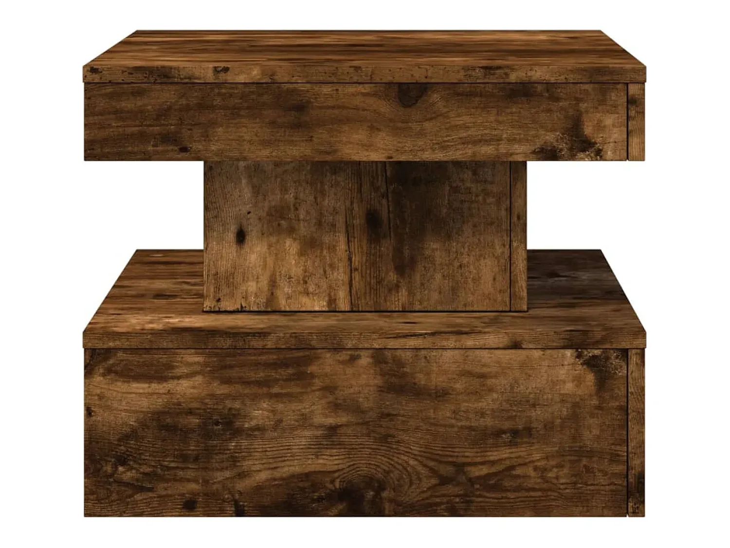 vidaxl Mesa de centro com luzes LED 50x50x40 cm carvalho fumado^ Mesa De Centro