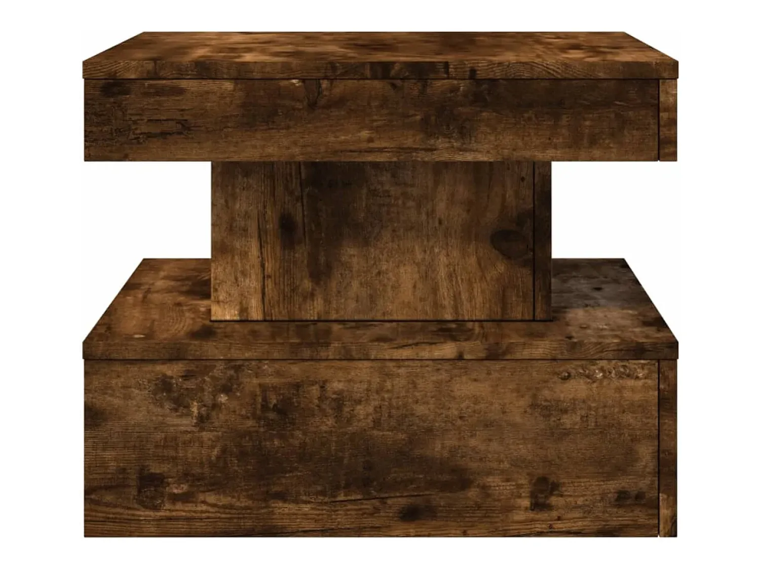 vidaxl Mesa de centro com luzes LED 50x50x40 cm carvalho fumado^ Mesa De Centro