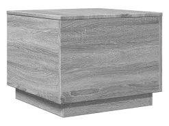 Mesa de centro com luzes LED 50x50x40 cm sonoma cinza-claro PT570175^ Mesa De Centro