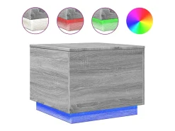 Mesa de centro com luzes LED 50x50x40 cm sonoma cinza-claro PT570175^ Mesa De Centro