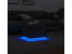 Mesa de centro com luzes LED 50x50x40 cm sonoma cinza-claro PT570175^ Mesa De Centro