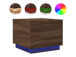 Mesa de centro com luzes LED 50x50x40 cm carvalho PT420226 Castanho