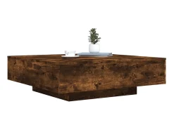 Mesa de centro com luzes LED 100x100x31 cm carvalho fumado PT656433^ Mesa De Centro
