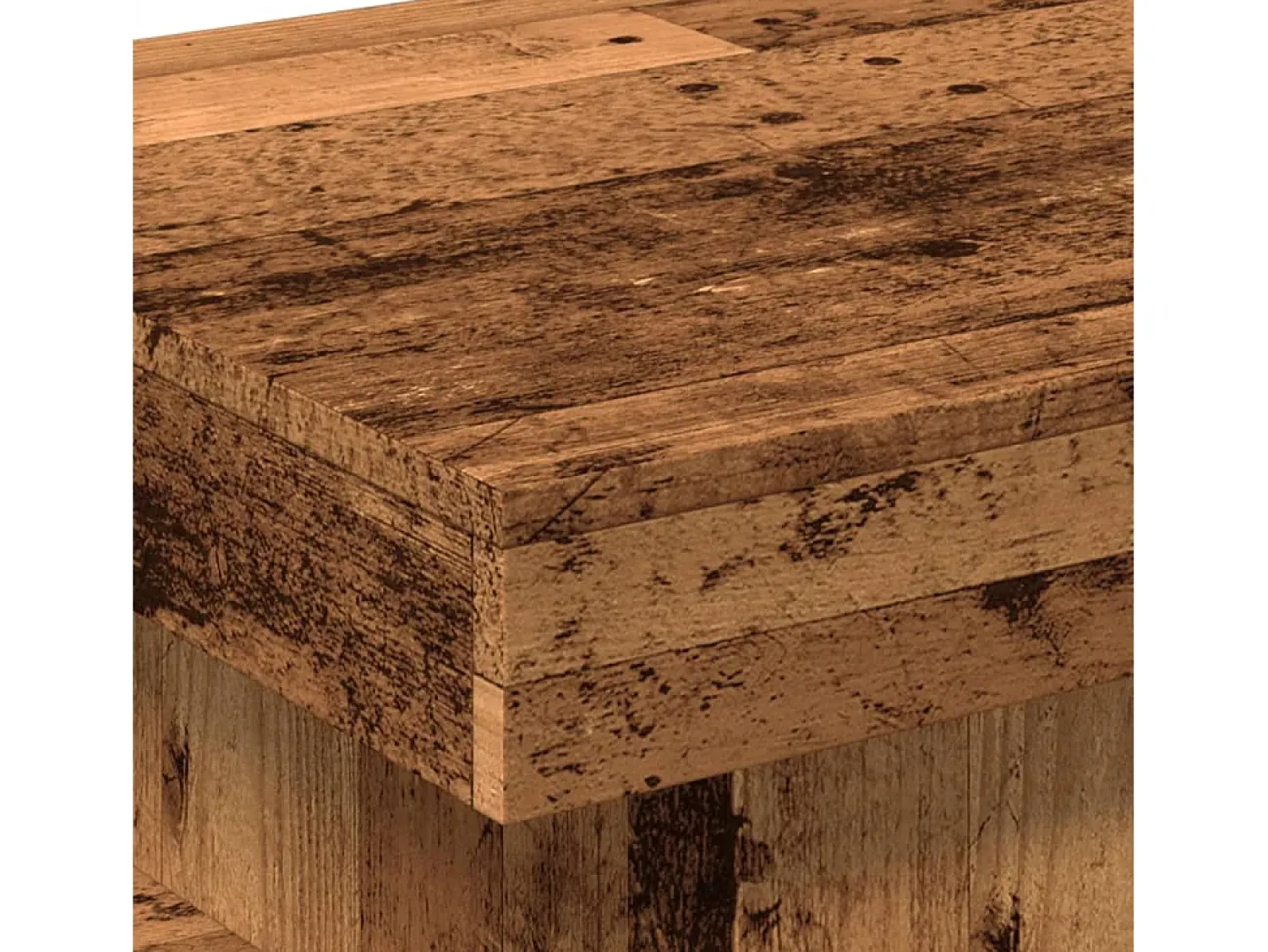Clearance vidaxl Mesa de centro com luzes LED 50x50x40 cm madeira velha Castanho