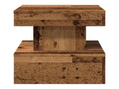 Clearance vidaxl Mesa de centro com luzes LED 50x50x40 cm madeira velha Castanho
