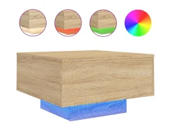 Mesa de centro com luzes LED 55x55x31 cm carvalho sonoma PT207205^ Mesa De Centro