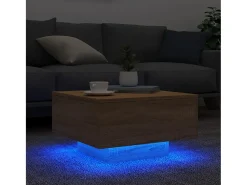 Mesa de centro com luzes LED 55x55x31 cm carvalho sonoma PT207205^ Mesa De Centro