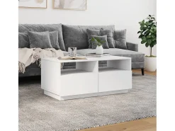Mesa De Centro* Mesa de centro com luzes LED 90x49x40 cm PT189918 Branco