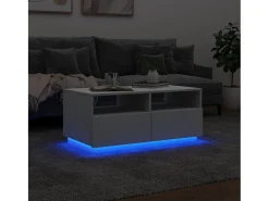 Mesa De Centro* Mesa de centro com luzes LED 90x49x40 cm PT189918 Branco