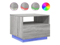 Mesa De Centro| Mesa de centro com luzes LED 50x49x40 cm sonoma PT253847 Cinzento