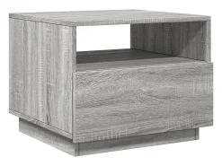 Mesa De Centro| Mesa de centro com luzes LED 50x49x40 cm sonoma PT253847 Cinzento