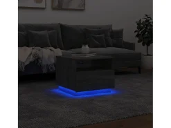 Mesa De Centro| Mesa de centro com luzes LED 50x49x40 cm sonoma PT253847 Cinzento