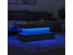 vidaxl Mesa de centro com luzes LED 90x50x40 cm carvalho sonoma^ Mesa De Centro