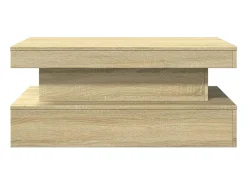 vidaxl Mesa de centro com luzes LED 90x50x40 cm carvalho sonoma^ Mesa De Centro