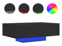 Hot Mesa de centro com luzes LED 85x55x31 cm PT579263 Preto