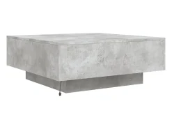vidaxl Mesa de centro com luzes LED 80x80x31 cm cimento^ Mesa De Centro