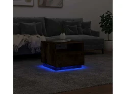 Mesa De Centro*vidaxl Mesa de centro com luzes LED 50x49x40 cm carvalho fumado Natural claro