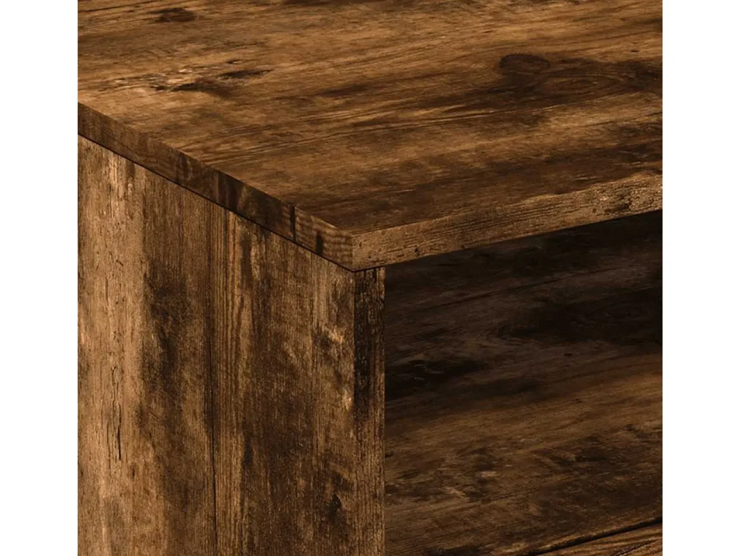 Mesa De Centro*vidaxl Mesa de centro com luzes LED 50x49x40 cm carvalho fumado Natural claro