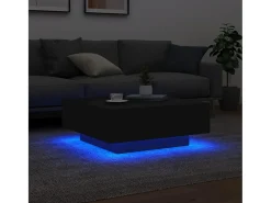 Mesa De Centro|vidaxl Mesa de centro com luzes LED 80x80x31 cm Preto